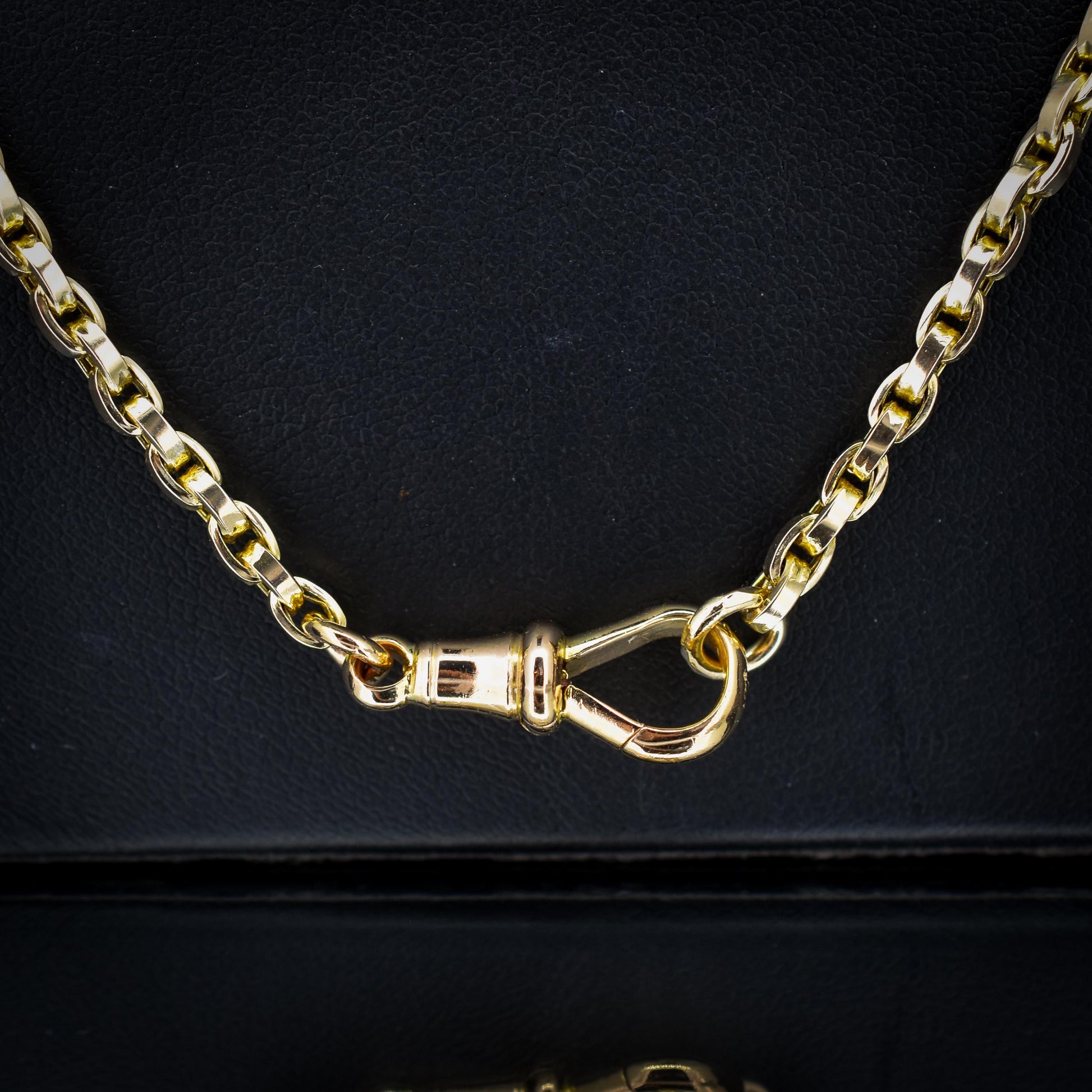 Antique Victorian 9ct Gold Oval Link Chain Necklace with Dog Clip | 20.5"