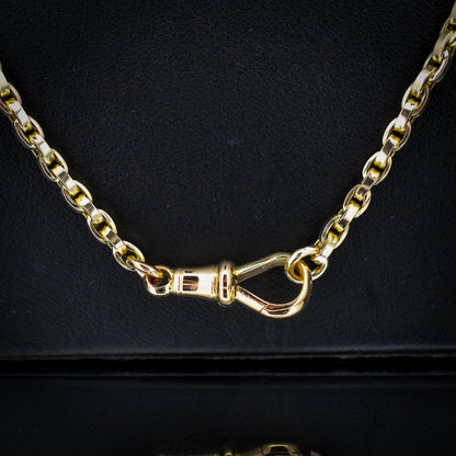 Antique Victorian 9ct Gold Oval Link Chain Necklace with Dog Clip | 20.5"