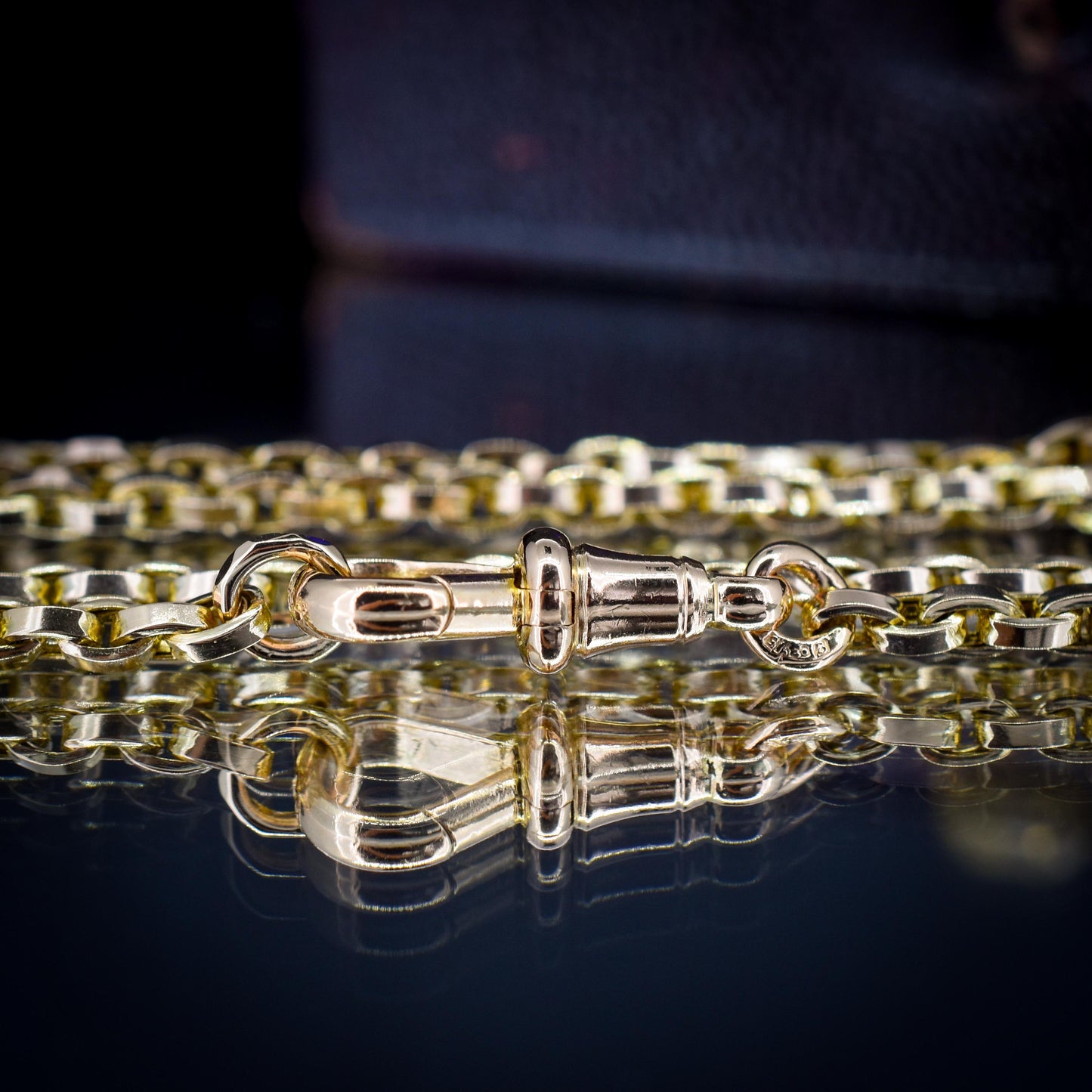 Antique Victorian 9ct Gold Oval Link Chain Necklace with Dog Clip | 20.5"