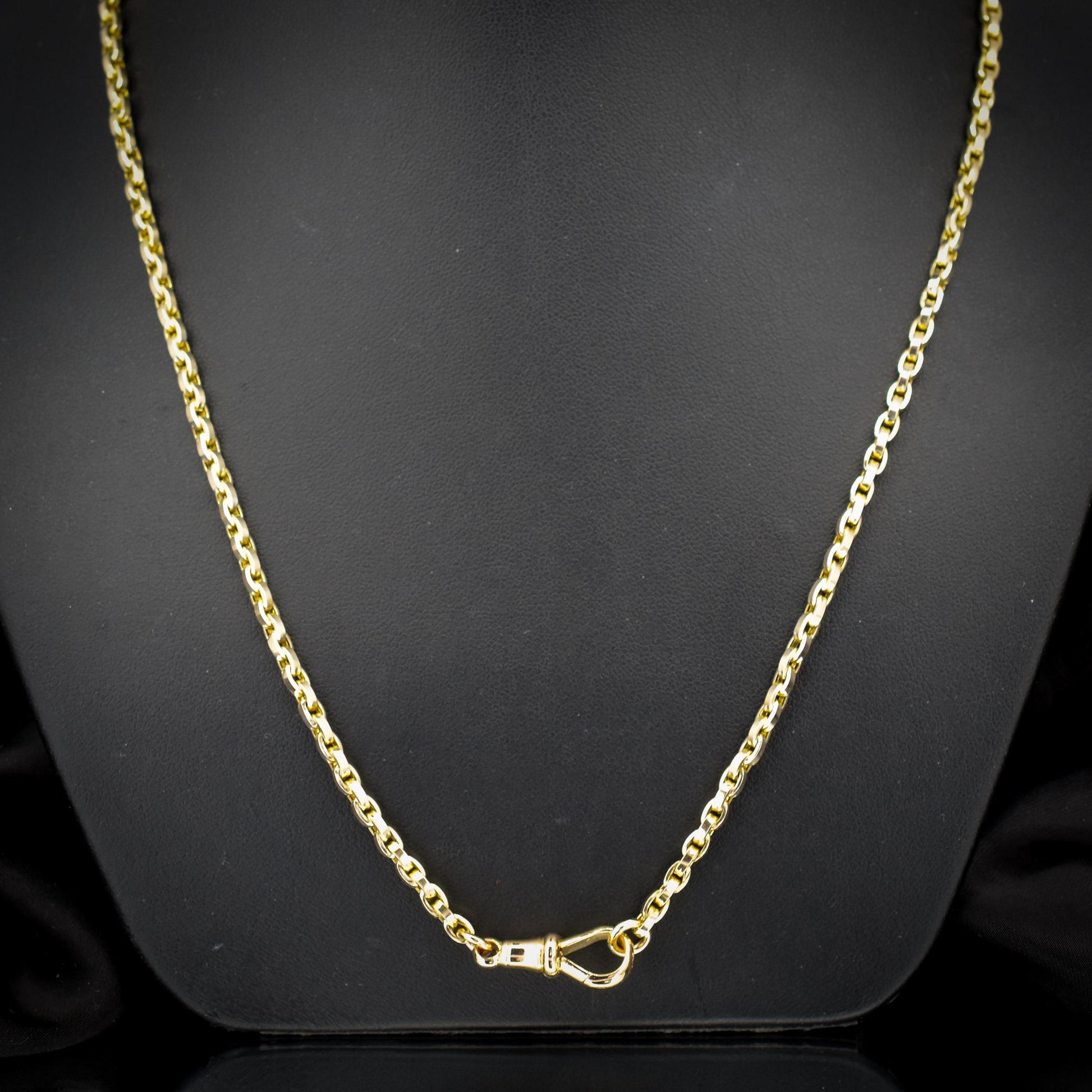 Antique Victorian 9ct Gold Oval Link Chain Necklace with Dog Clip | 20.5"