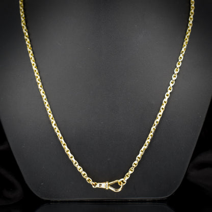 Antique Victorian 9ct Gold Oval Link Chain Necklace with Dog Clip | 20.5"