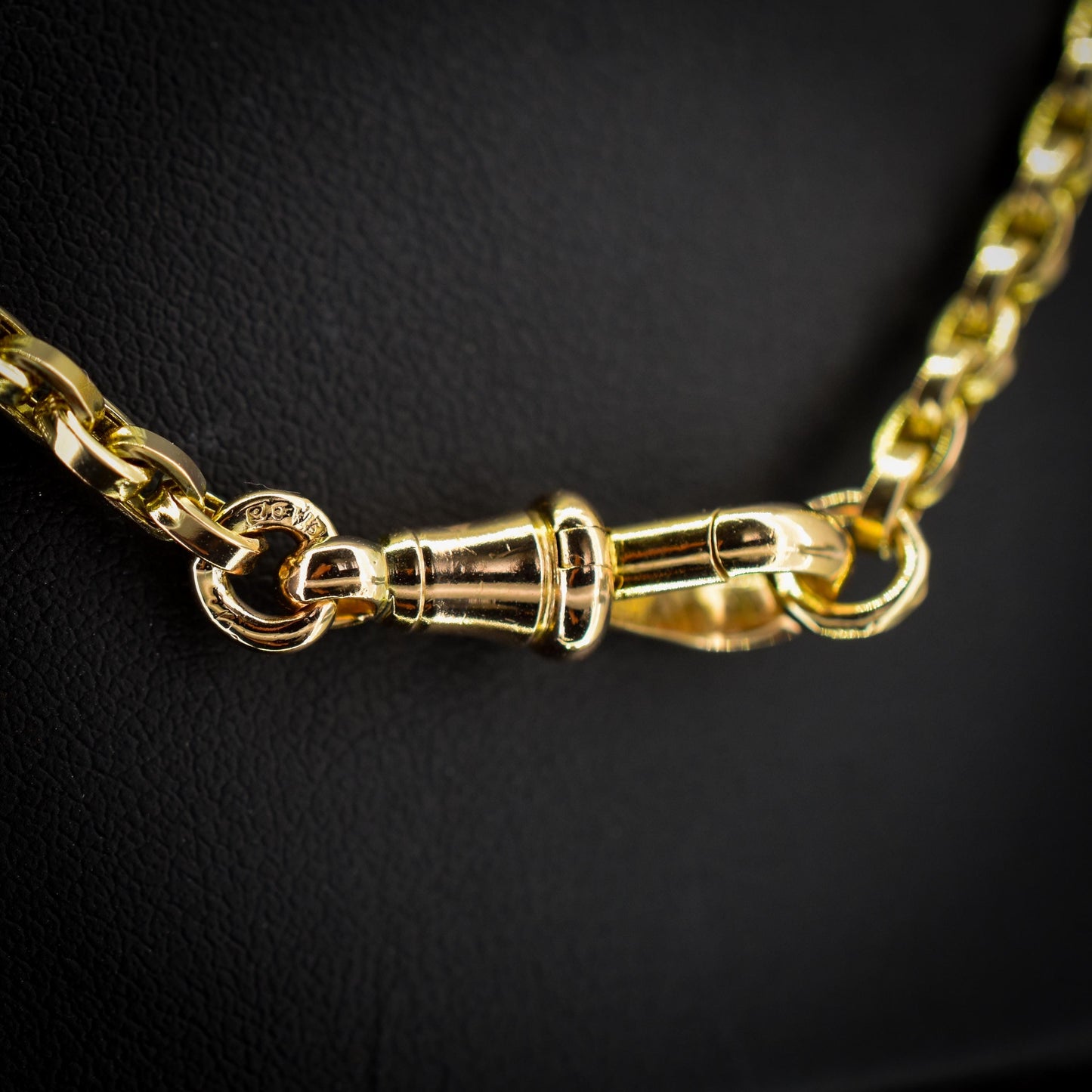 Antique Victorian 9ct Gold Oval Link Chain Necklace with Dog Clip | 20.5"
