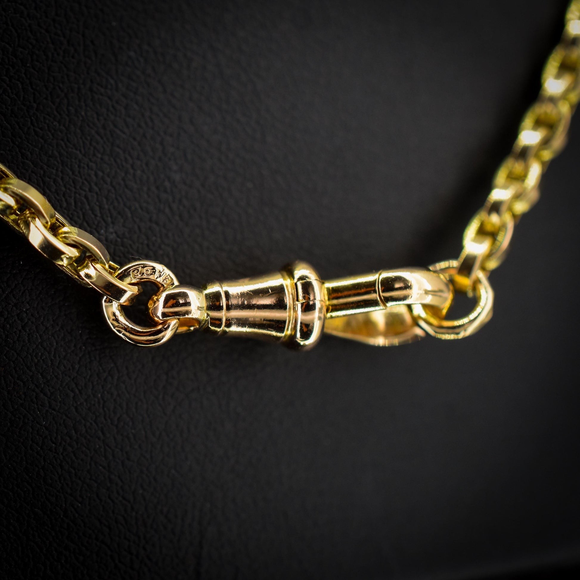 Antique Victorian 9ct Gold Oval Link Chain Necklace with Dog Clip | 20.5"