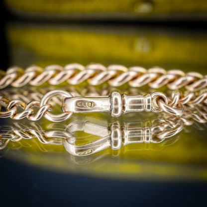 Antique 9ct Gold Curb Link Dog Clip Bracelet | 7.75"