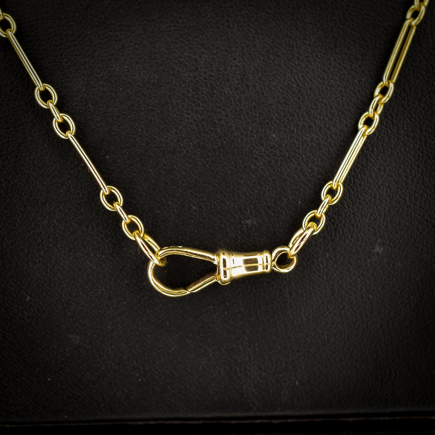 Antique 9ct Yellow Gold Paperlink Chain with Dog Clip | 21.25" Length