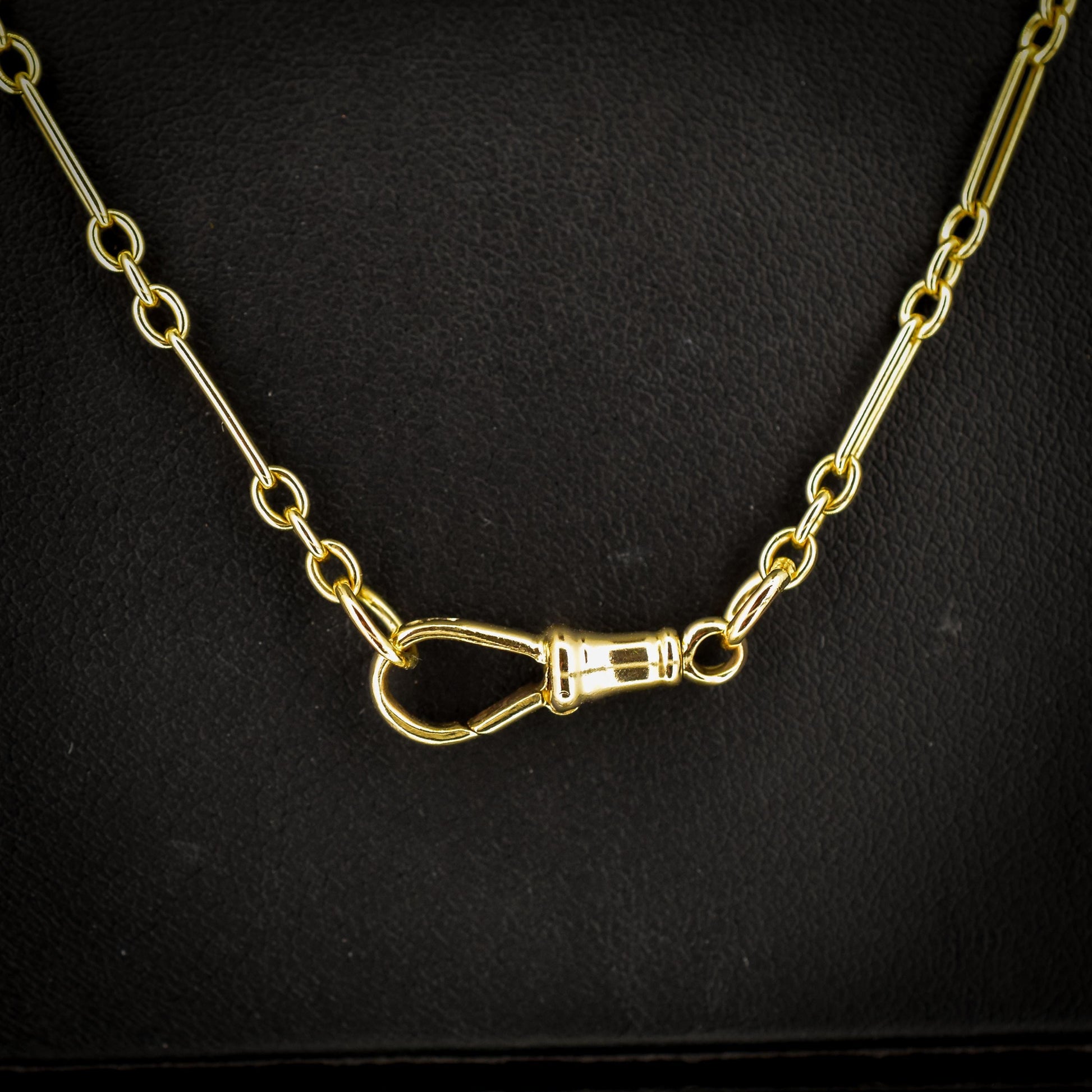 Antique 9ct Yellow Gold Paperlink Chain with Dog Clip | 21.25" Length
