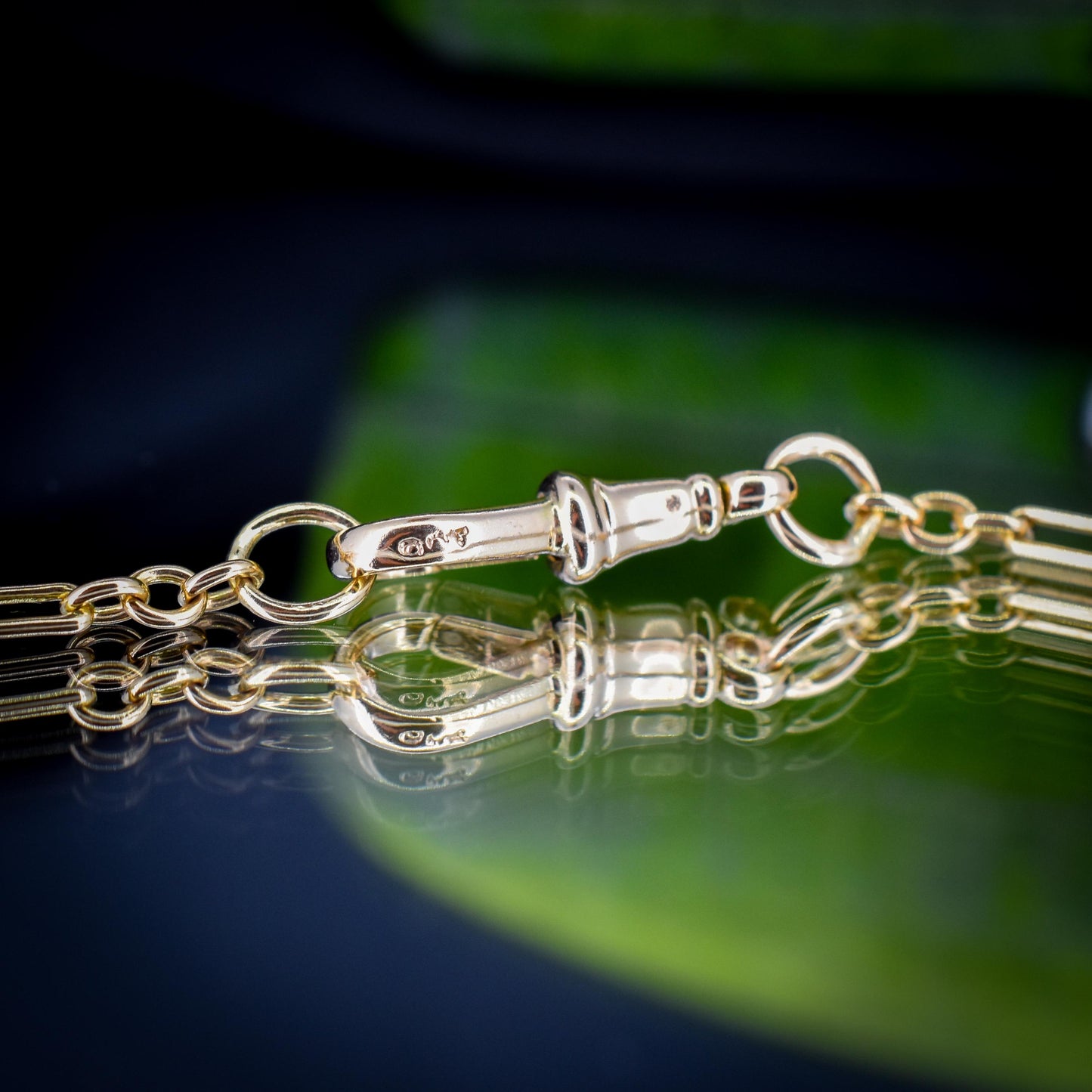 Antique 9ct Yellow Gold Paperlink Chain with Dog Clip | 21.25" Length