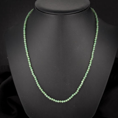 Art Deco Jade Round Beaded Necklace | 23.5"