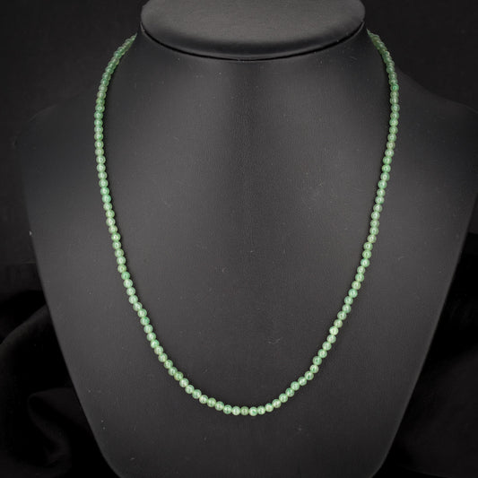 Art Deco Jade Round Beaded Necklace | 23.5"