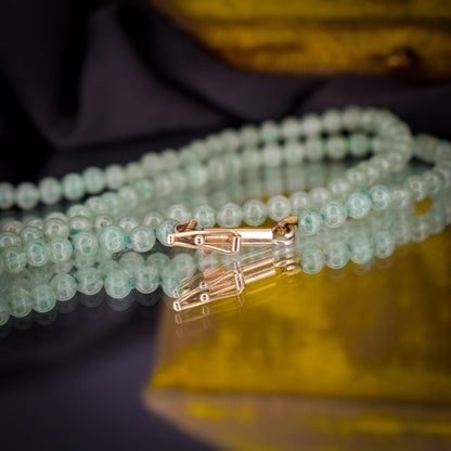Art Deco Jade Round Beaded Necklace | 23.5"