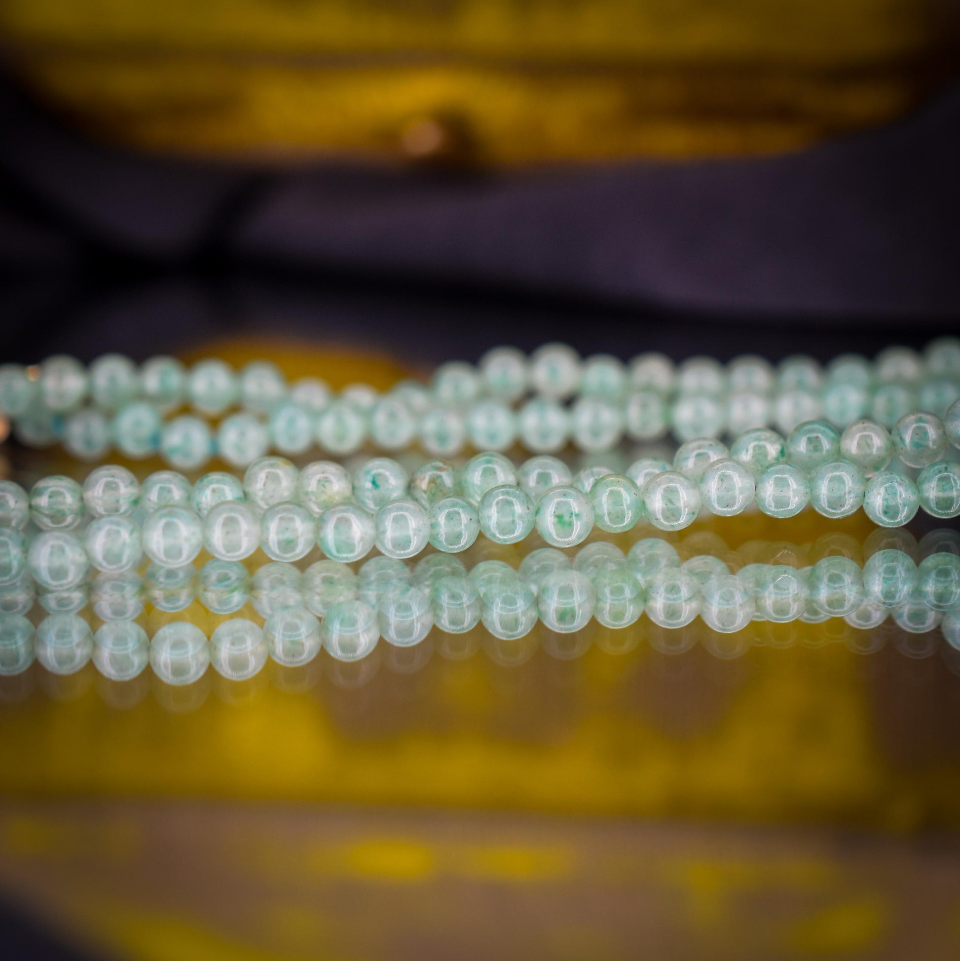 Art Deco Jade Round Beaded Necklace | 23.5"
