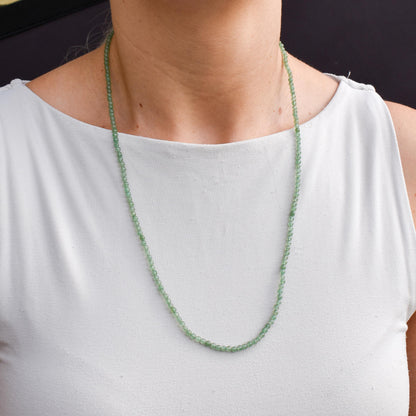 Art Deco Jade Round Beaded Necklace | 23.5"
