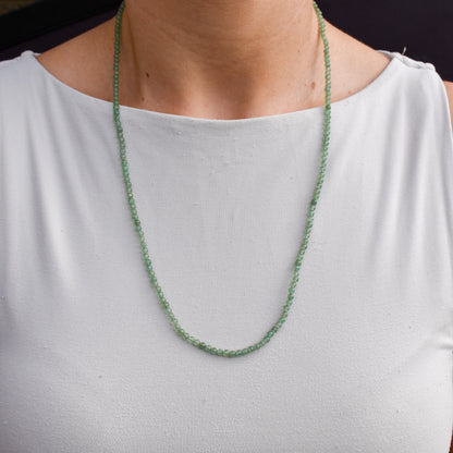 Art Deco Jade Round Beaded Necklace | 23.5"