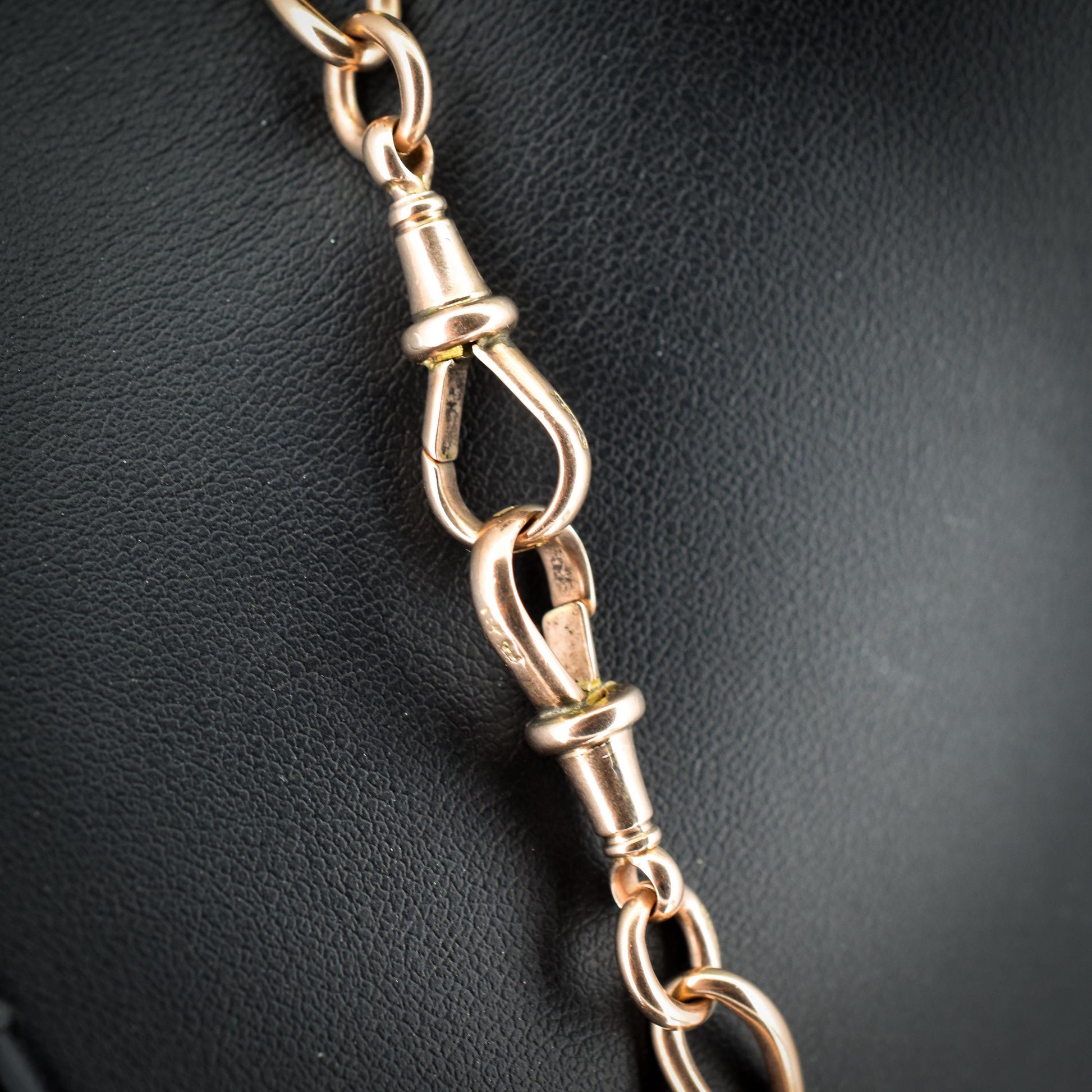 Antique 9ct Gold Oval Curb Link Albert Chain Necklace | 17"