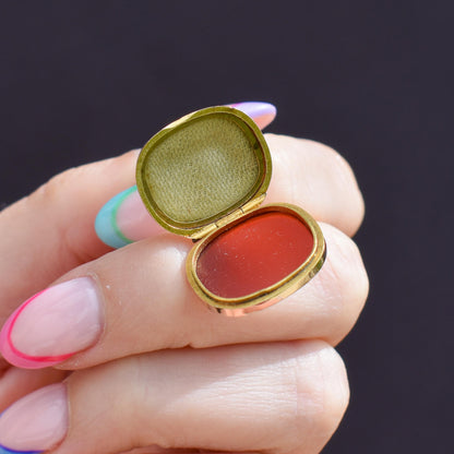 Antique Edwardian Carnelian 9ct Gold Locket Fob | Dated 1910