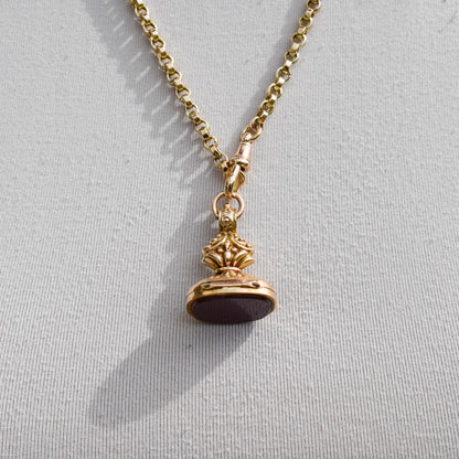Antique Edwardian Carnelian 9ct Gold Locket Fob | Dated 1910
