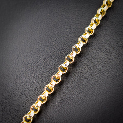 Antique 9ct Gold Rolo Link Chain Necklace with Dog Clip | 22"