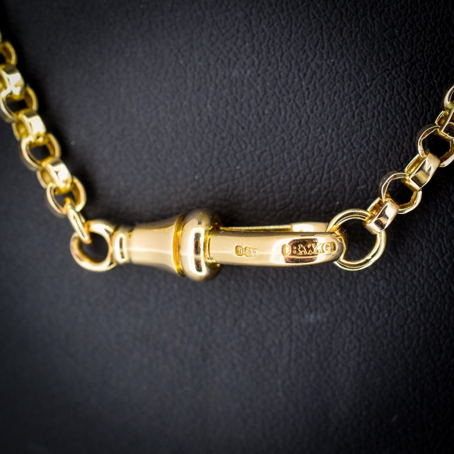 Antique 9ct Gold Rolo Link Chain Necklace with Dog Clip | 22"