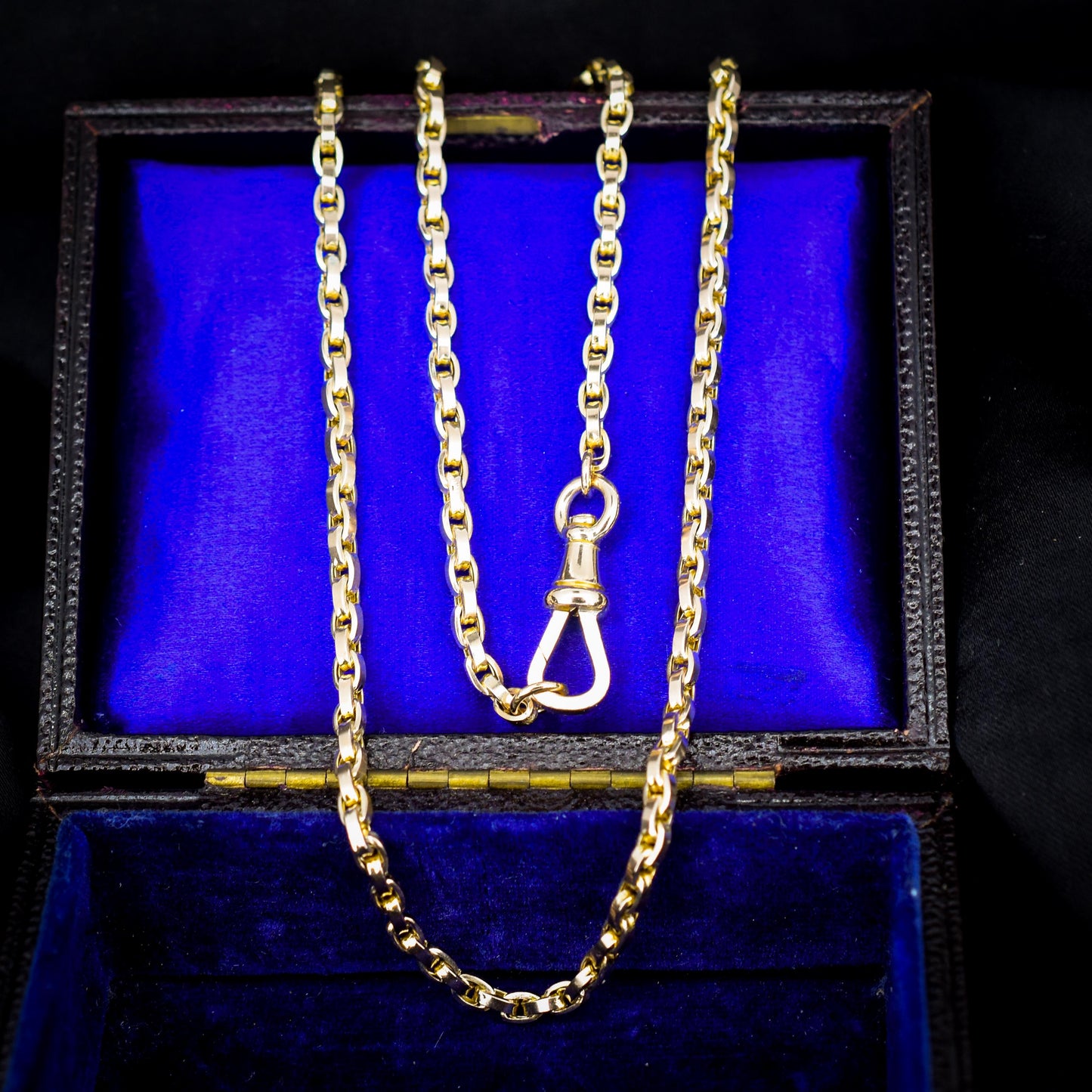 Antique Victorian 9ct Gold Oval Link Chain Necklace with Dog Clip | 20.25"