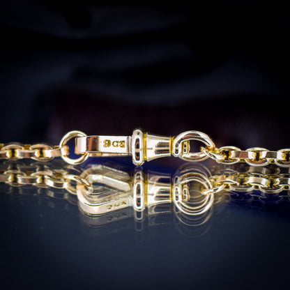 Antique Victorian 9ct Gold Oval Link Chain Necklace with Dog Clip | 20.25"