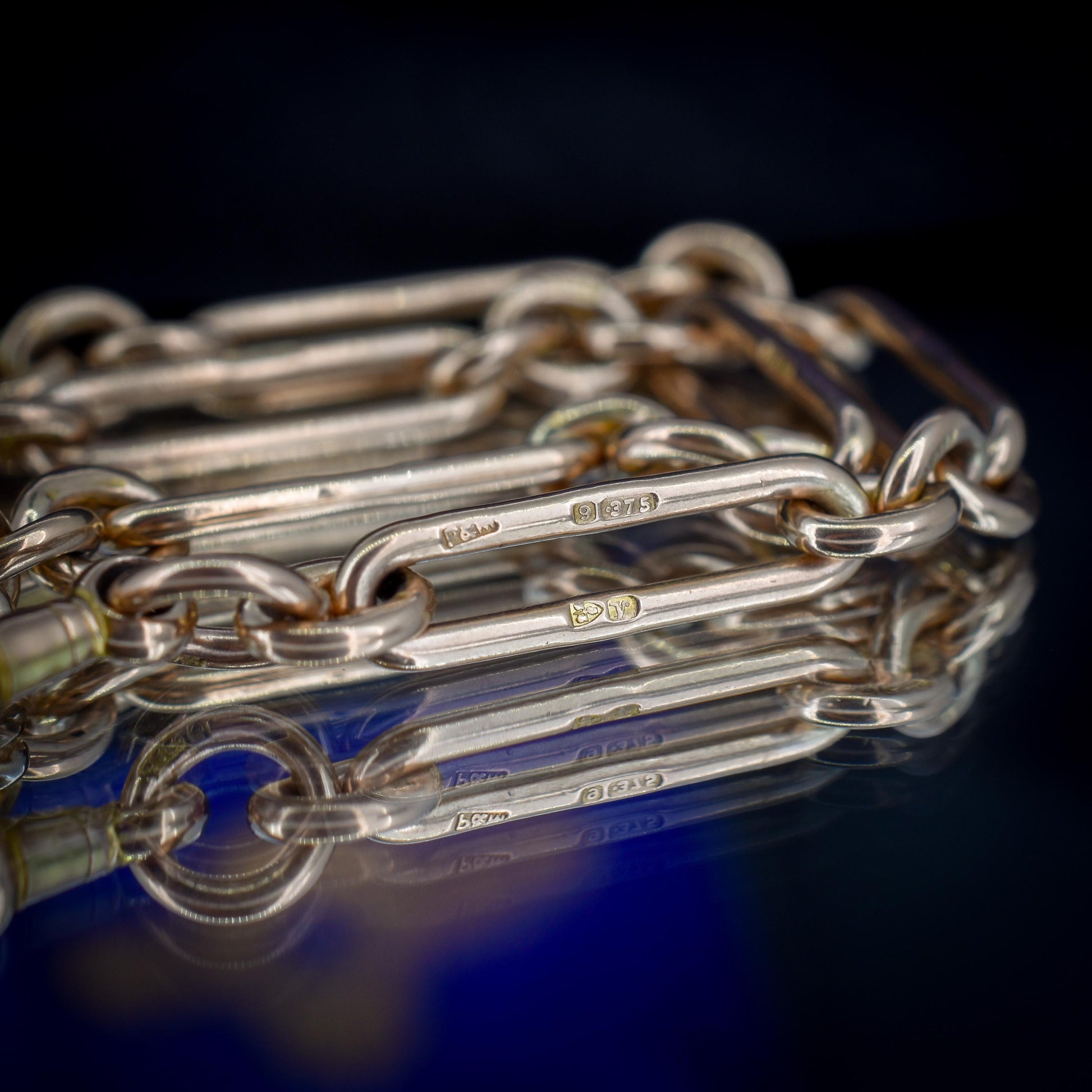 Antique Chester '1921' 9ct Gold Trombone Link Chain | 13.75"