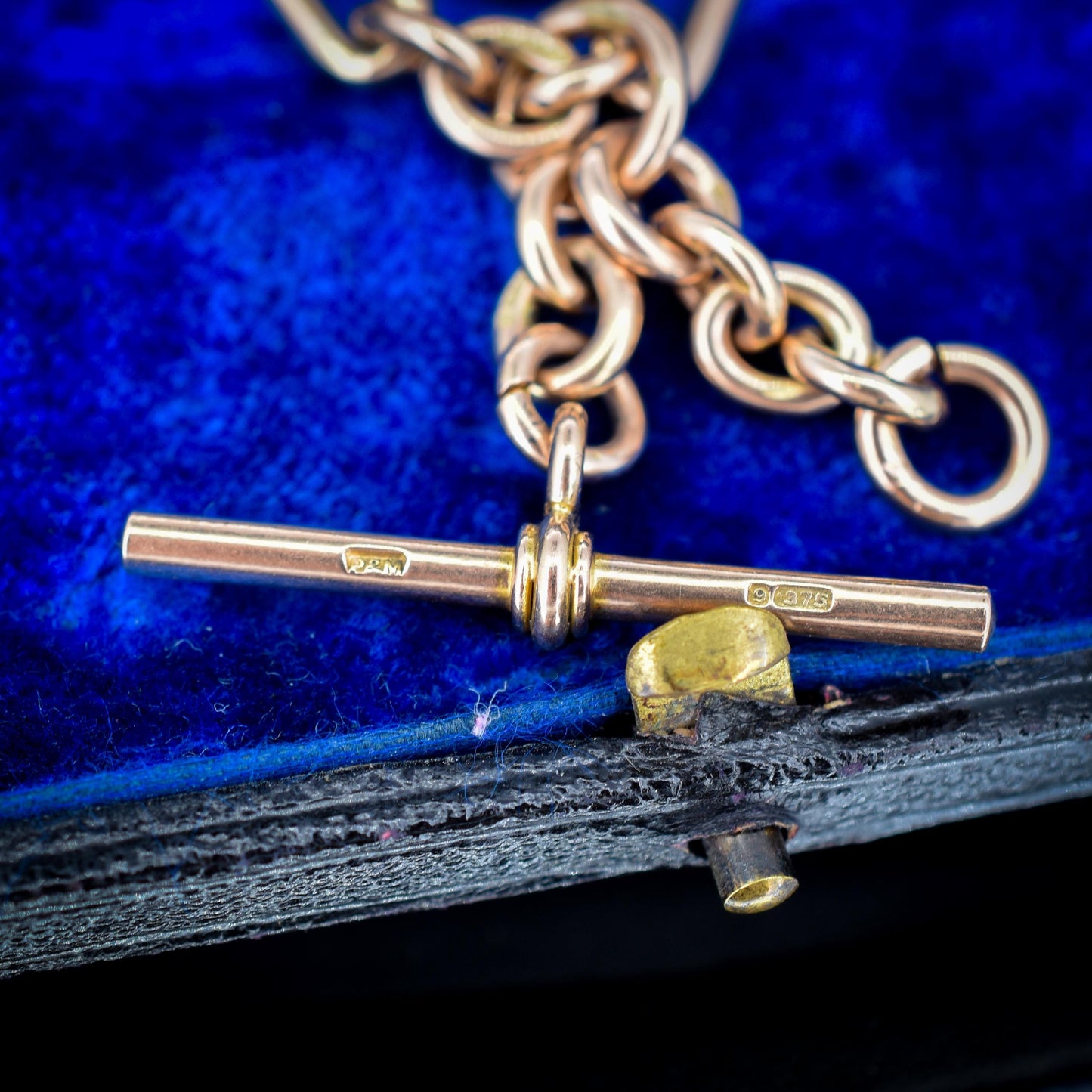 Antique Chester '1921' 9ct Gold Trombone Link Chain | 13.75"