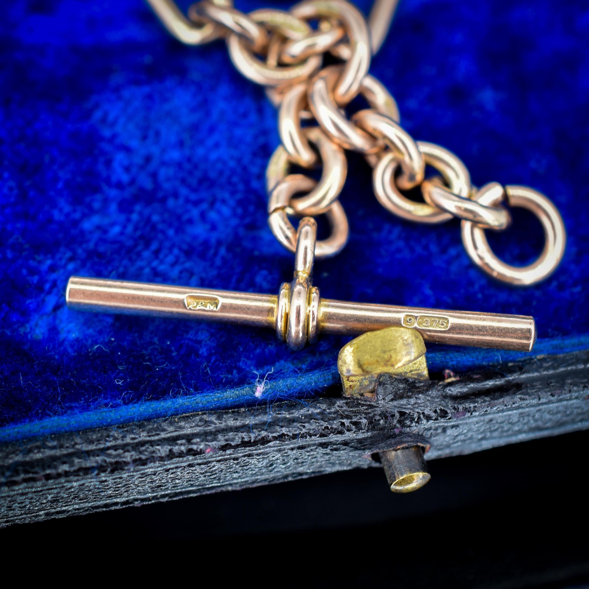 Antique Chester '1921' 9ct Gold Trombone Link Chain | 13.75"