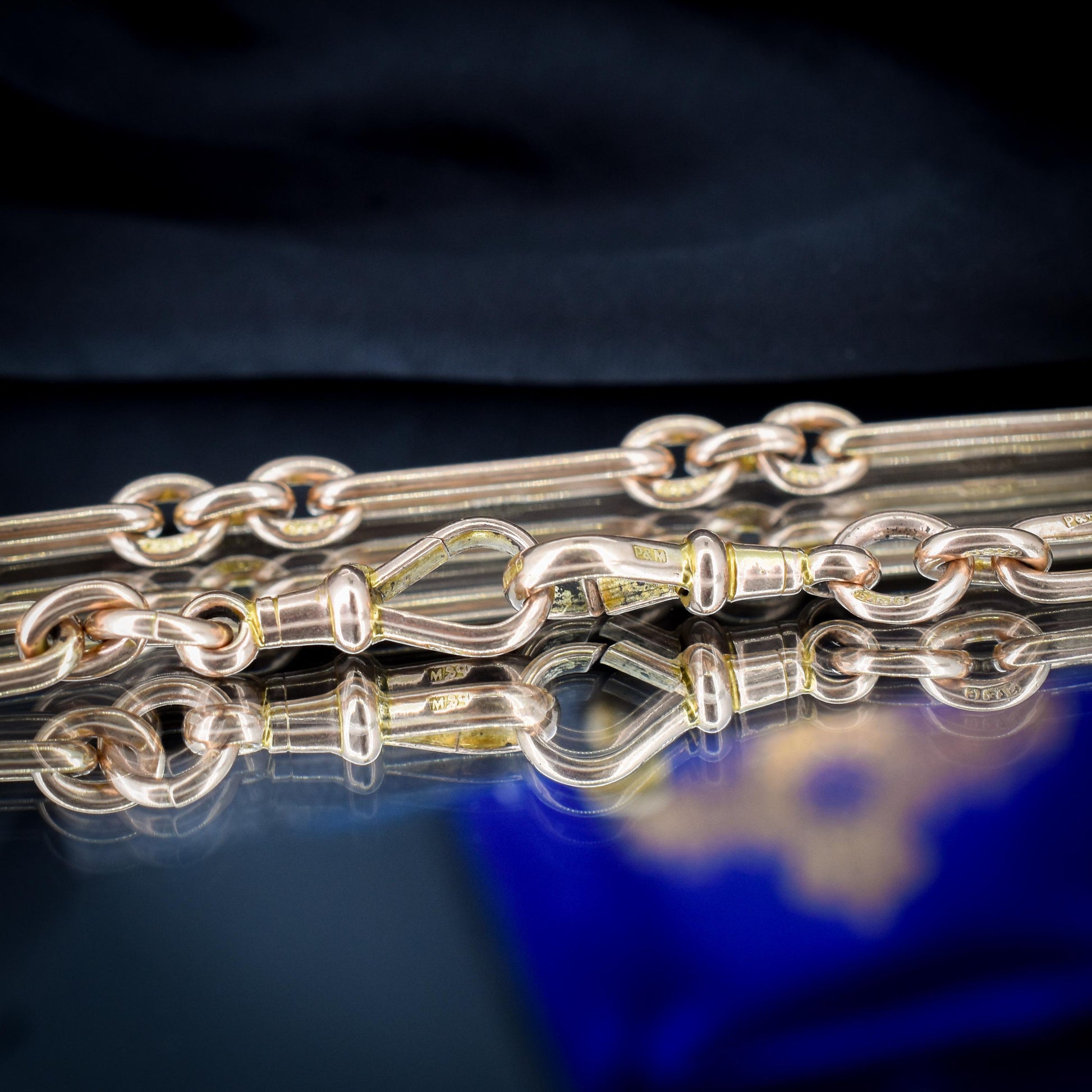 Antique Chester '1921' 9ct Gold Trombone Link Chain | 13.75"