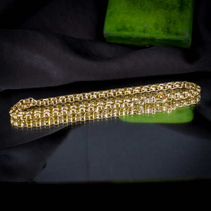 Antique Victorian 9ct Gold Faceted Link Chain Necklace with Dog Clip | 20"