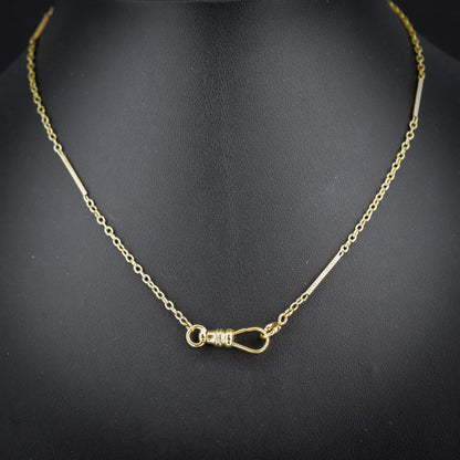 Vintage Fancy Link 10ct Yellow Gold 15.5″ Watch Chain Necklace