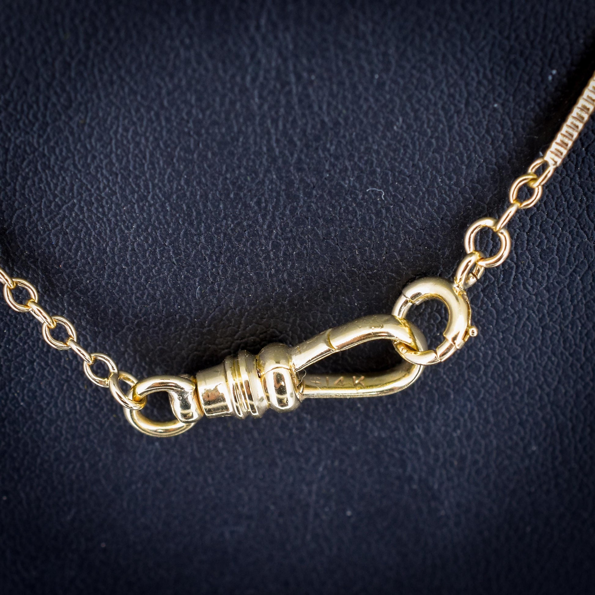 Vintage Fancy Link 10ct Yellow Gold 15.5″ Watch Chain Necklace