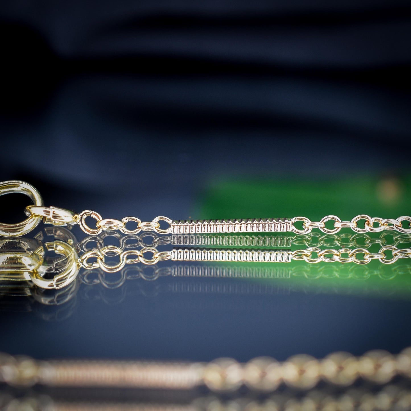 Vintage Fancy Link 10ct Yellow Gold 15.5″ Watch Chain Necklace