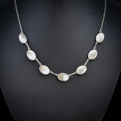 Art Deco Butterfly Wing Fringe Sterling Silver Necklace | 16.5"