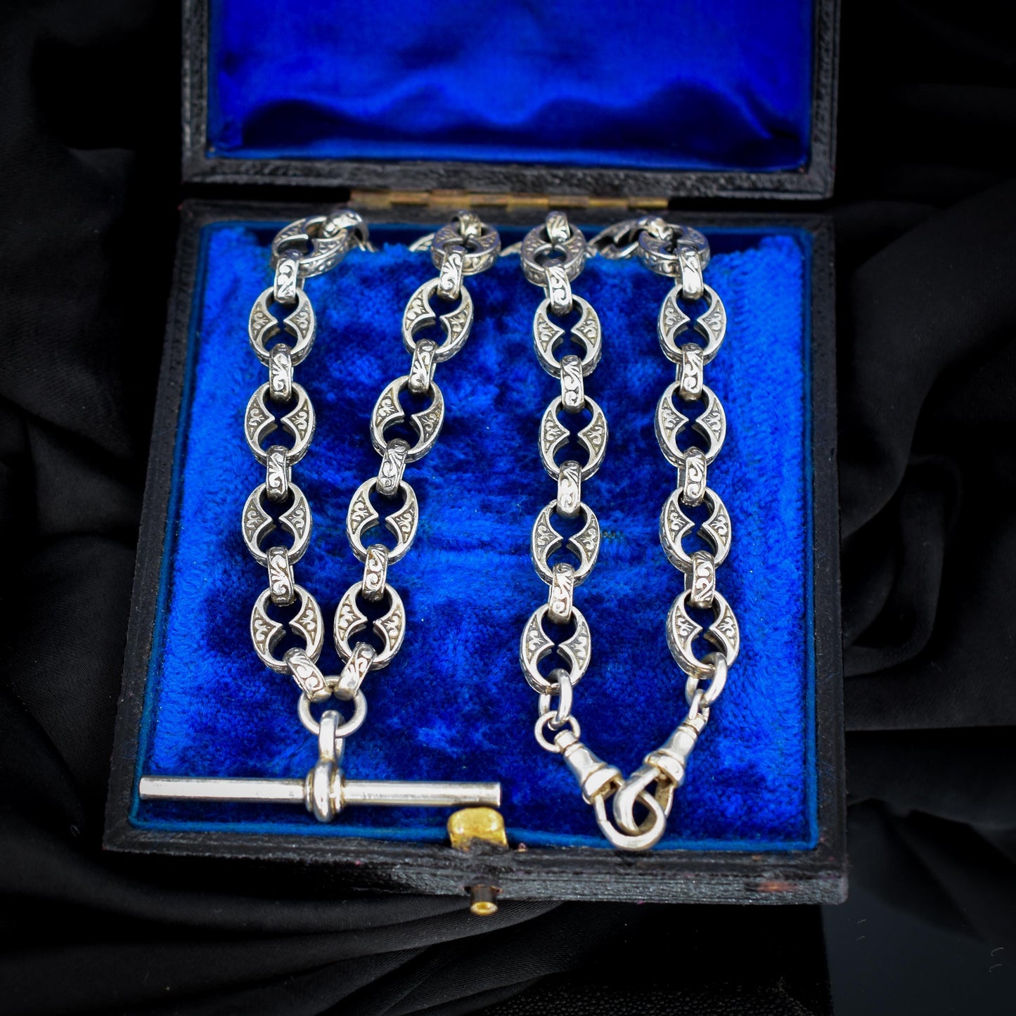 Vintage Sterling Silver 18.25" Mariner Anchor Link Chain Necklace with T-Bar