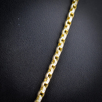 Antique 9ct Yellow Gold Oval Link Chain Necklace with Dog Clip |
