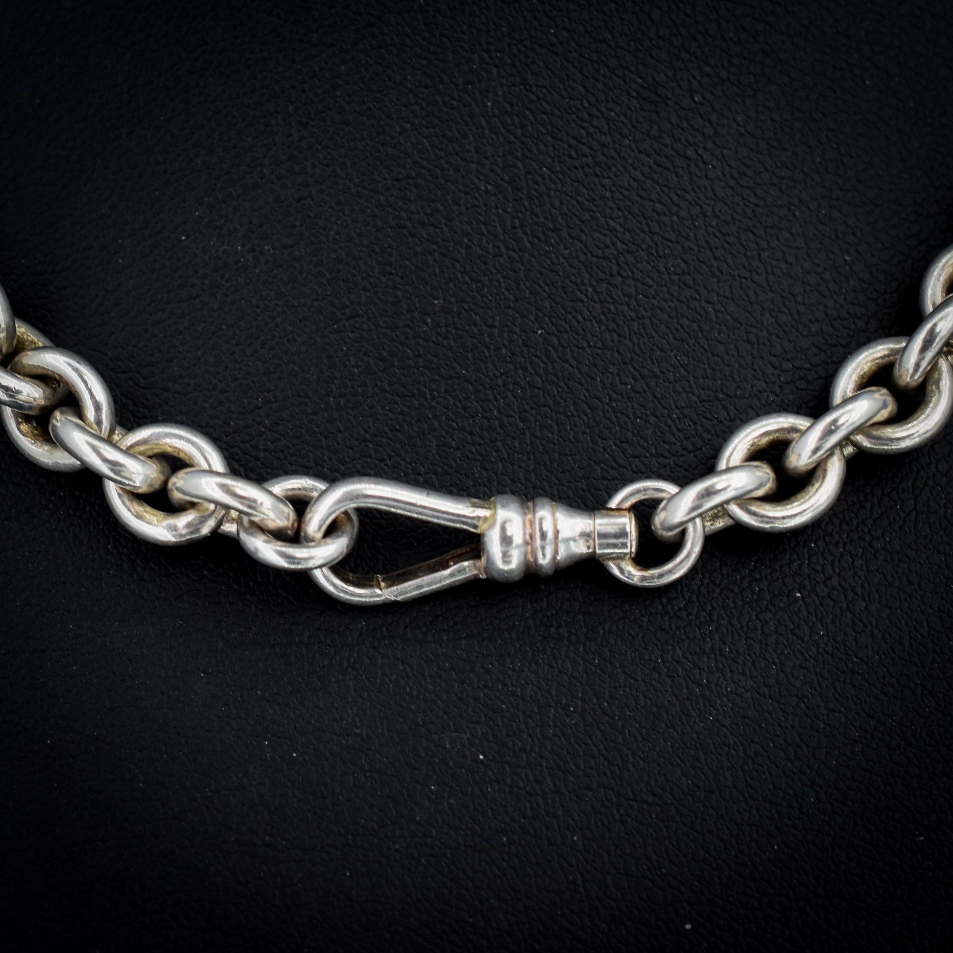 Vintage Sterling Silver Oval Cable Link Chain Necklace with Dog Clip – 16"