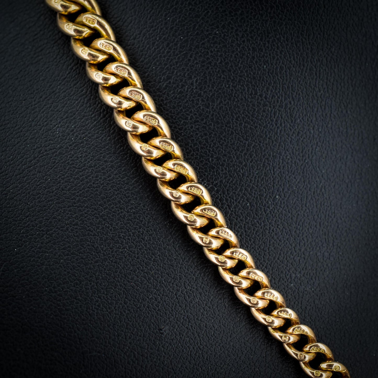 Antique 15.75" 9ct Gold Double Dog Clip Albert Curb Watch Chain Necklace