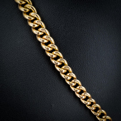 Antique 15.75" 9ct Gold Double Dog Clip Albert Curb Watch Chain Necklace