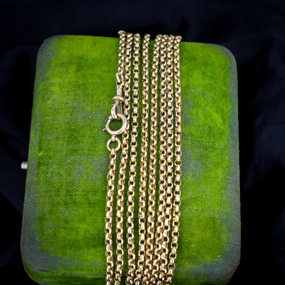 Antique Victorian 9ct Gold Long Guard Chain Necklace (22.7g) 58"