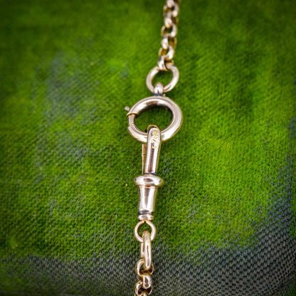 Antique Victorian 9ct Gold Long Guard Chain Necklace (22.7g) 58"
