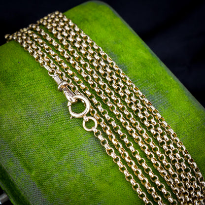 Antique Victorian 9ct Gold Long Guard Chain Necklace (22.7g) 58"