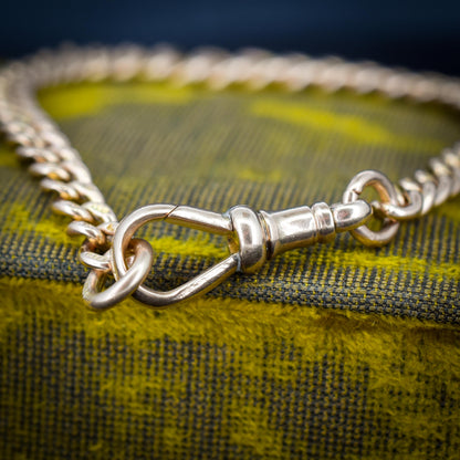 Antique 9ct Gold Curb Link Dog Clip Bracelet | 7.75"