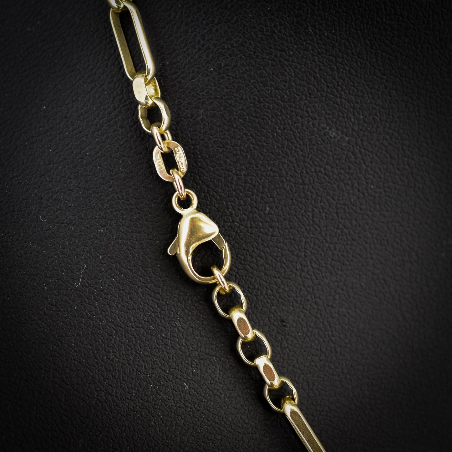 Vintage 9ct Yellow Gold 18″ Fancy Link Chain Necklace