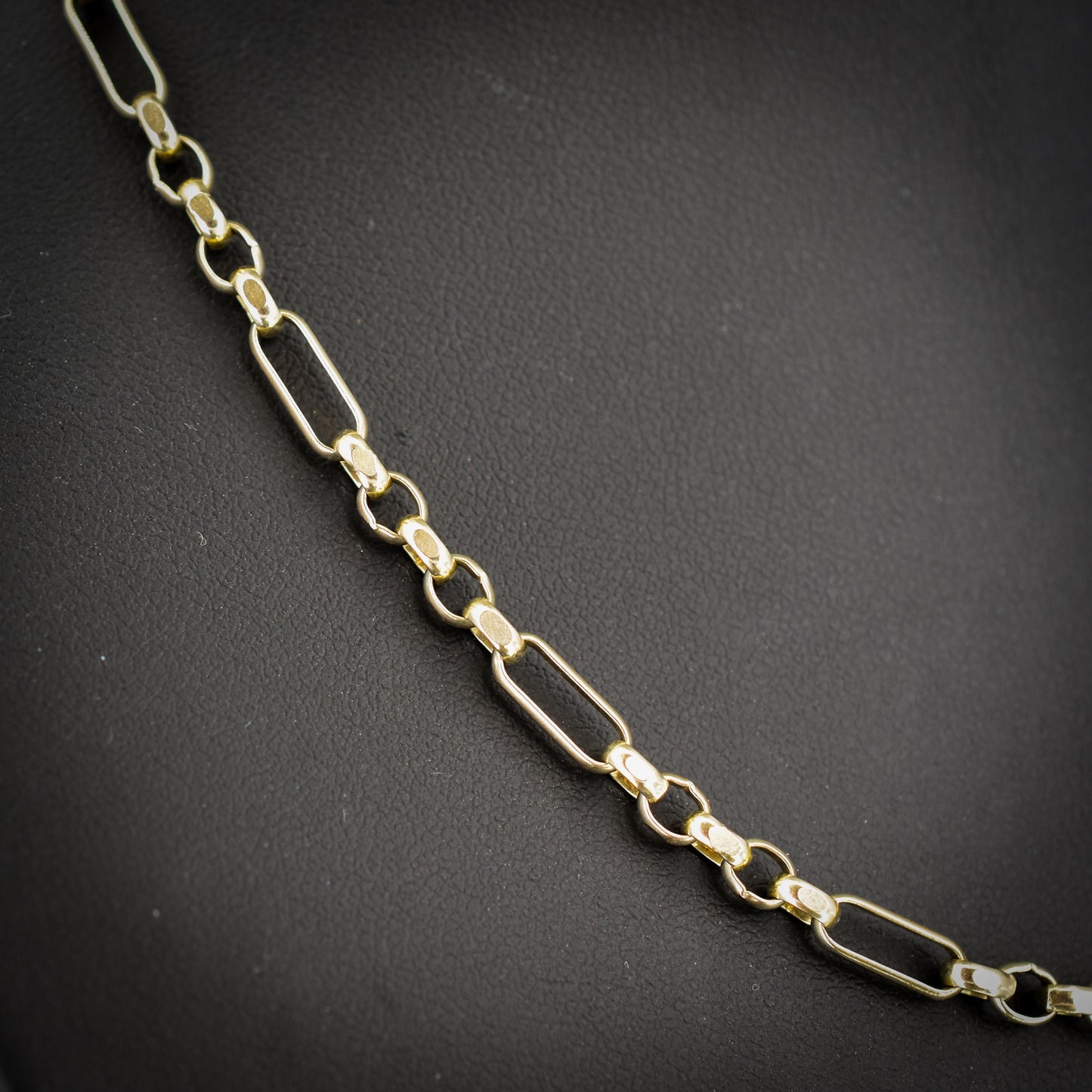 Vintage 9ct Yellow Gold 18″ Fancy Link Chain Necklace