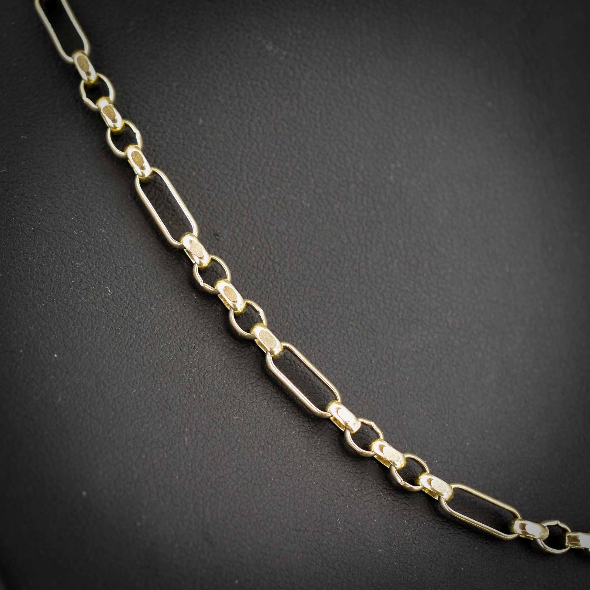 Vintage 9ct Yellow Gold 18″ Fancy Link Chain Necklace