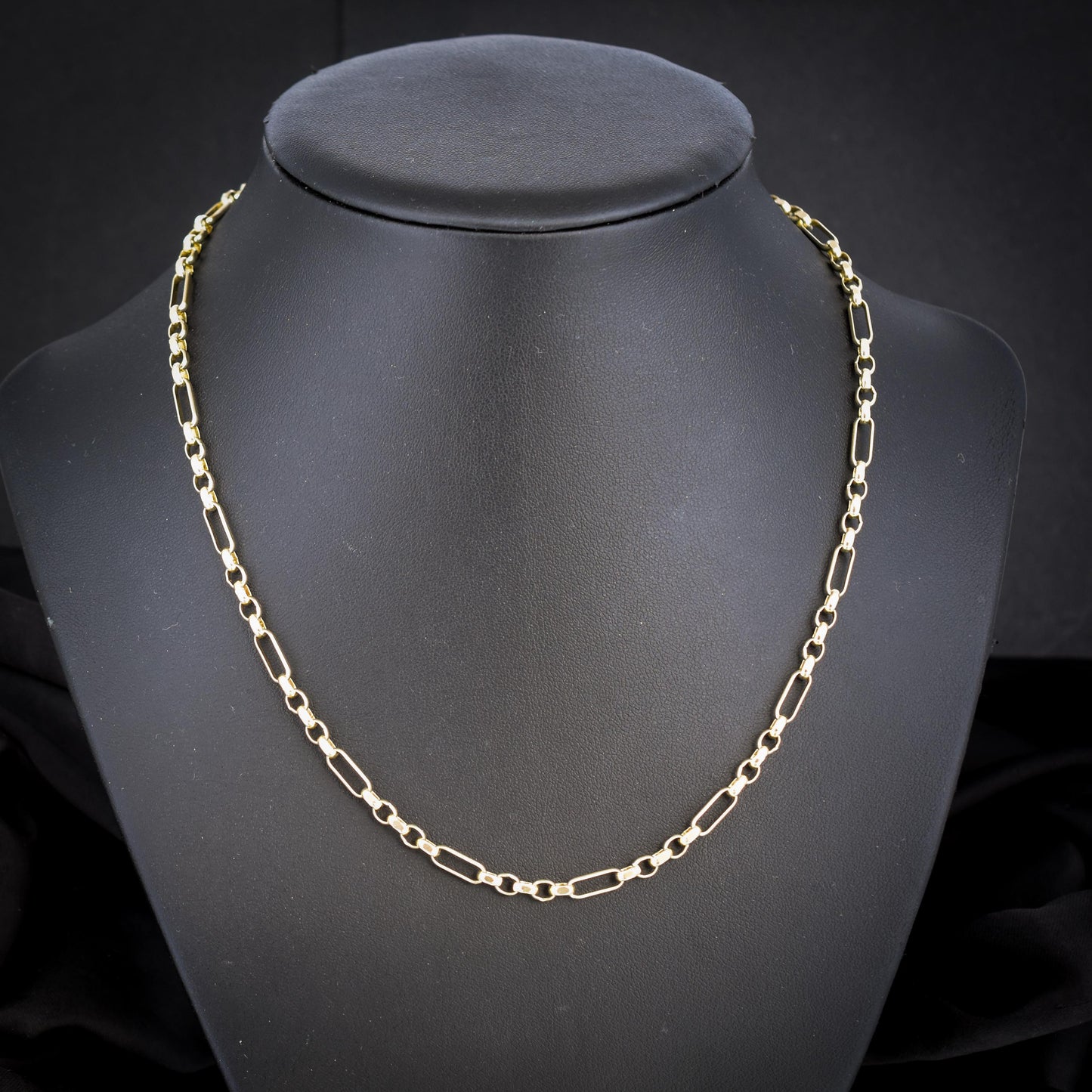 Vintage 9ct Yellow Gold 18″ Fancy Link Chain Necklace