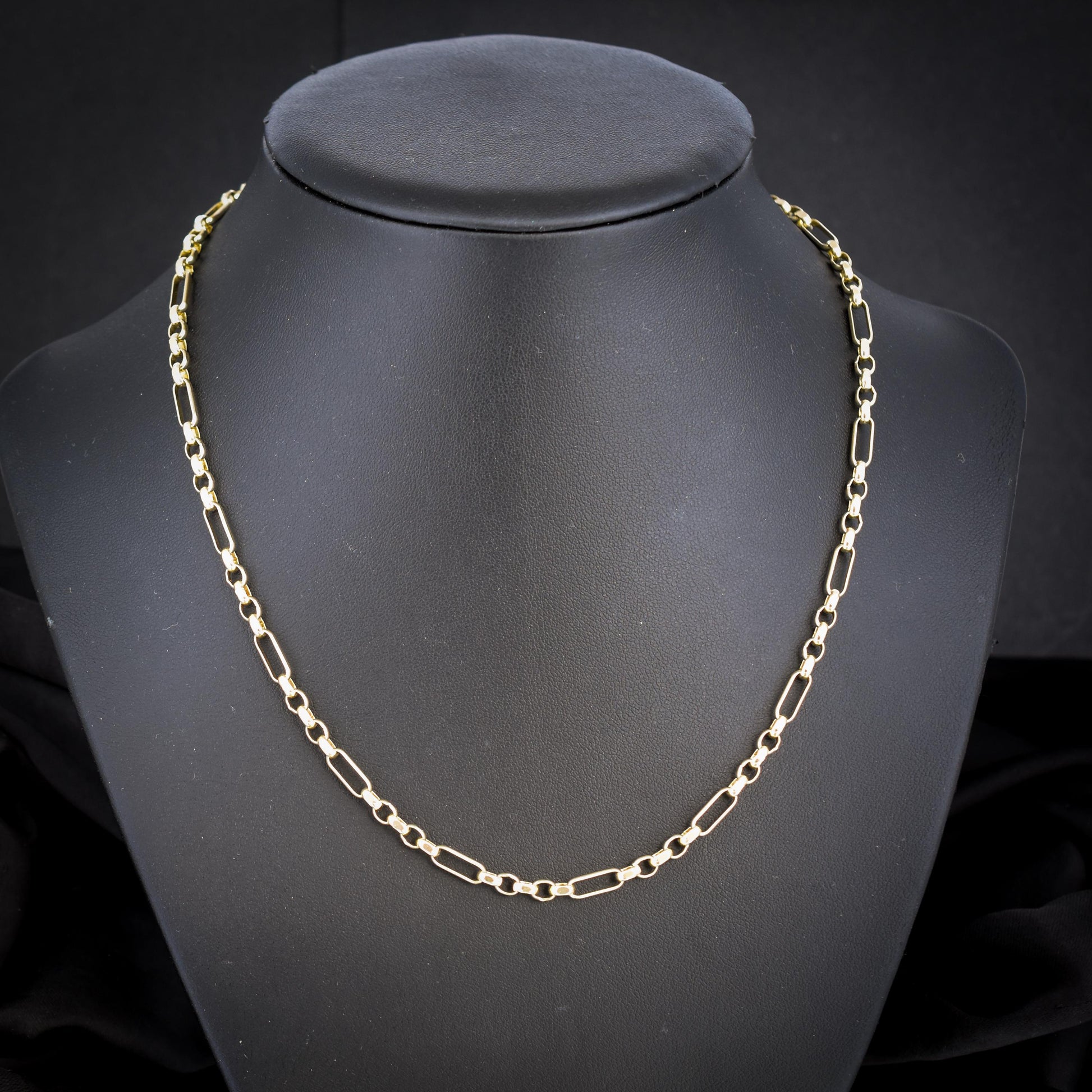 Vintage 9ct Yellow Gold 18″ Fancy Link Chain Necklace