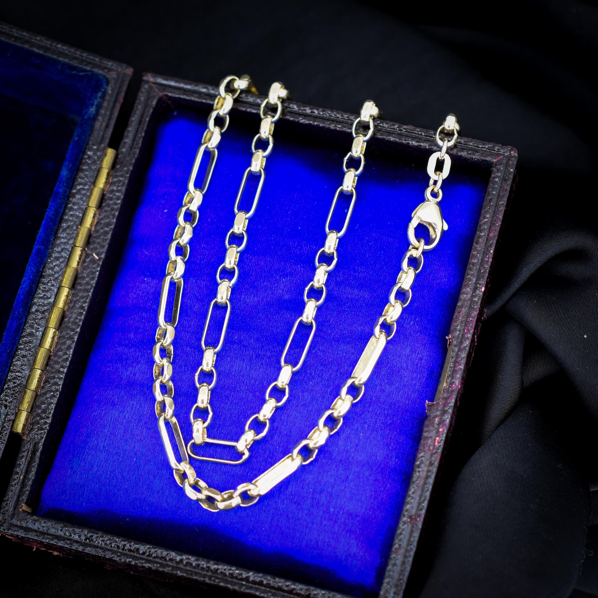 Vintage 9ct Yellow Gold 18″ Fancy Link Chain Necklace