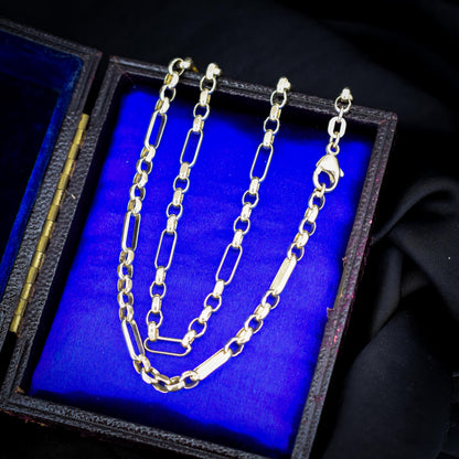 Vintage 9ct Yellow Gold 18″ Fancy Link Chain Necklace