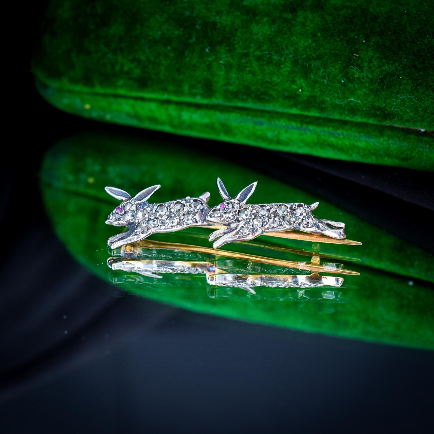 Antique Style 0.60ct Diamond Rabbit Bunny Brooch Pin